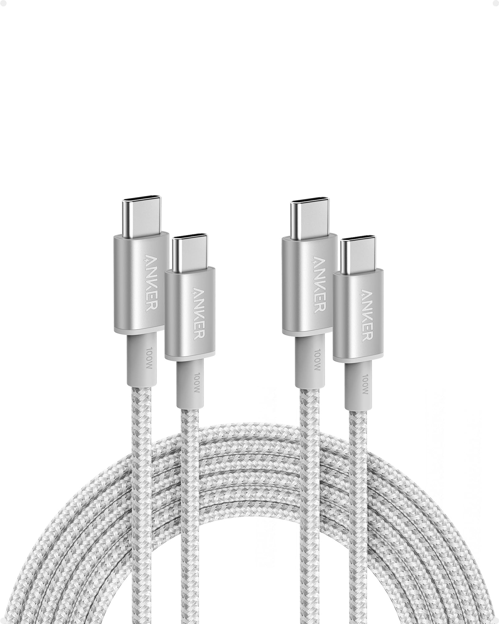 Anker USB C to USB C Cable, 2-Pack 6 FT (1.8 m) Type C 100W Charger Cord, Fast Charging for iPhone 17 Series, MacBook Pro 2020, Pixel, and More (Black, Not for Video Output)