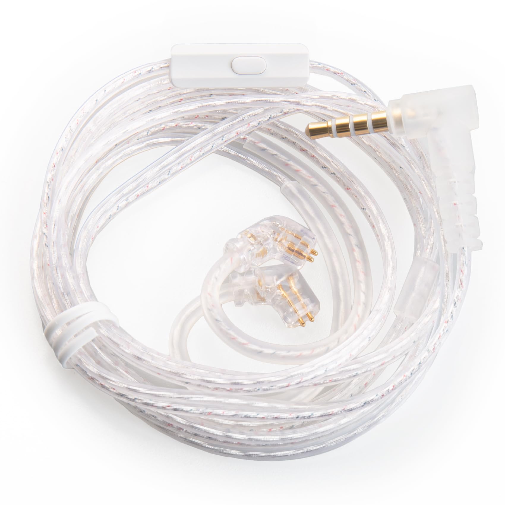 KZ CCA 2PIN IEM Earphone Cable, 4 Core High-Purity Copper Twisted IEMs Replacement Cable, Earbud Headphone Replacement Copper Extension Cable for KZ ZST ZSTX EDX ES4 AS10 CCA C10 C16 TRN V80 V90