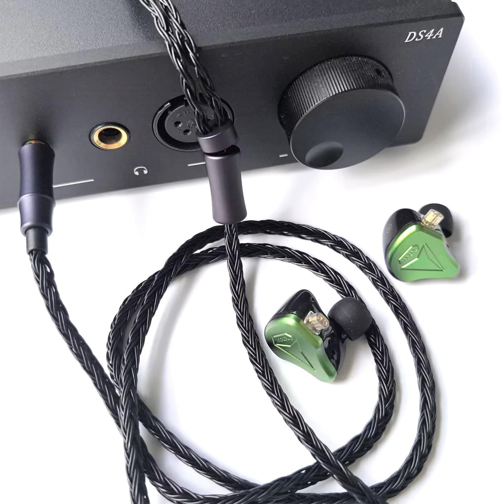 IEM Upgrade Cable, 16 Core Silver Plated Earphone Upgraded Cords, QDC-C Pin 1.5m in Ear Monitor Cable for KZ ZS10 ZSN PRO AS16 CCA CRA C12(Recessed 2pin 3.5mm 4.9ft) Black