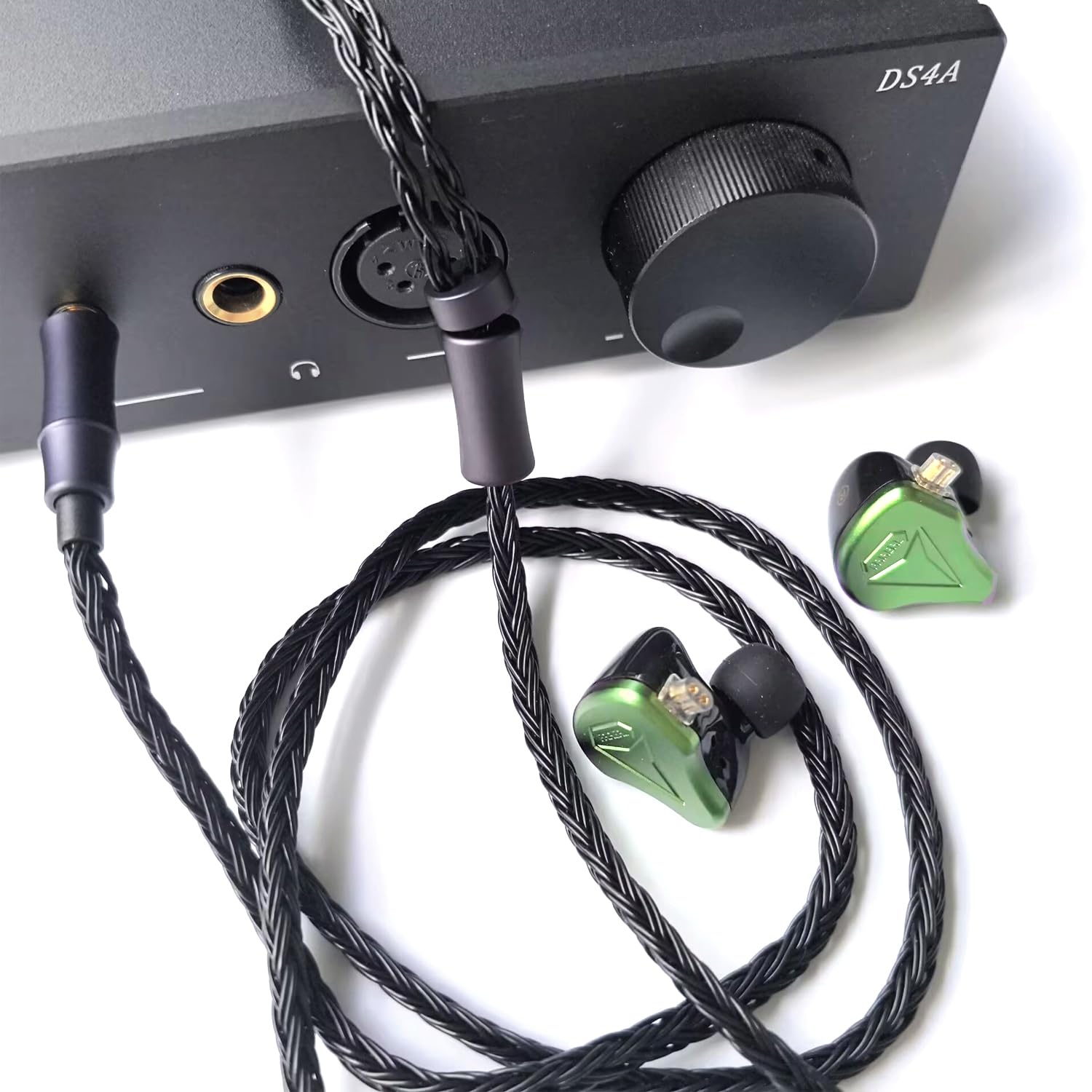 IEM Upgrade Cable, 16 Core Silver Plated Earphone Upgraded Cords, QDC-C Pin 1.5m in Ear Monitor Cable for KZ ZS10 ZSN PRO AS16 CCA CRA C12(Recessed 2pin 3.5mm 4.9ft) Black