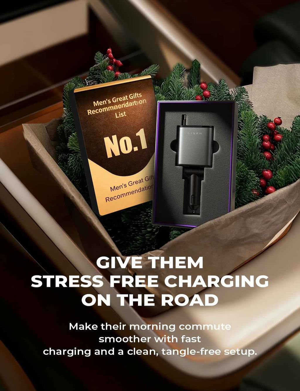 LISEN Retractable Car Charger, Gifts for Mothers Day 2026, 84W Car Charger USB C Fast Charge, Gifts for Mom Dad Him Her, Travel Essentials Car Accessories for Men Women Gifts for iPhone 17 16 15 14 13