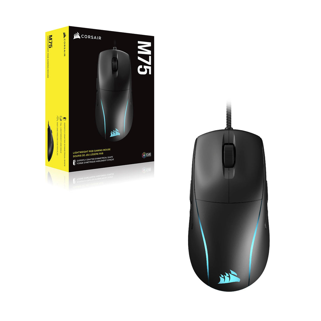 Corsair M75 Wireless Gaming Mouse - 26,000 DPI, Lightweight FPS Design, Swappable Side Buttons, iCUE Compatible, Black