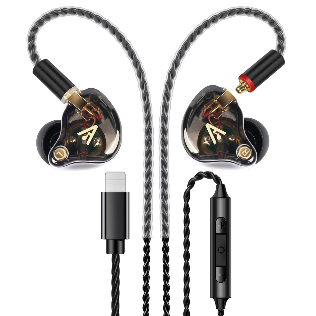 Vibes 202MC USB-C Wired Earbuds - USBC HiFi in Ear Headphones for iPhone 17/16/15 - Noise Isolating Ear Buds w/ Mic - Clear Sound, Deep Bass & Comfort-Fit Earphones - Silver Plated Cord, Carrying Case
