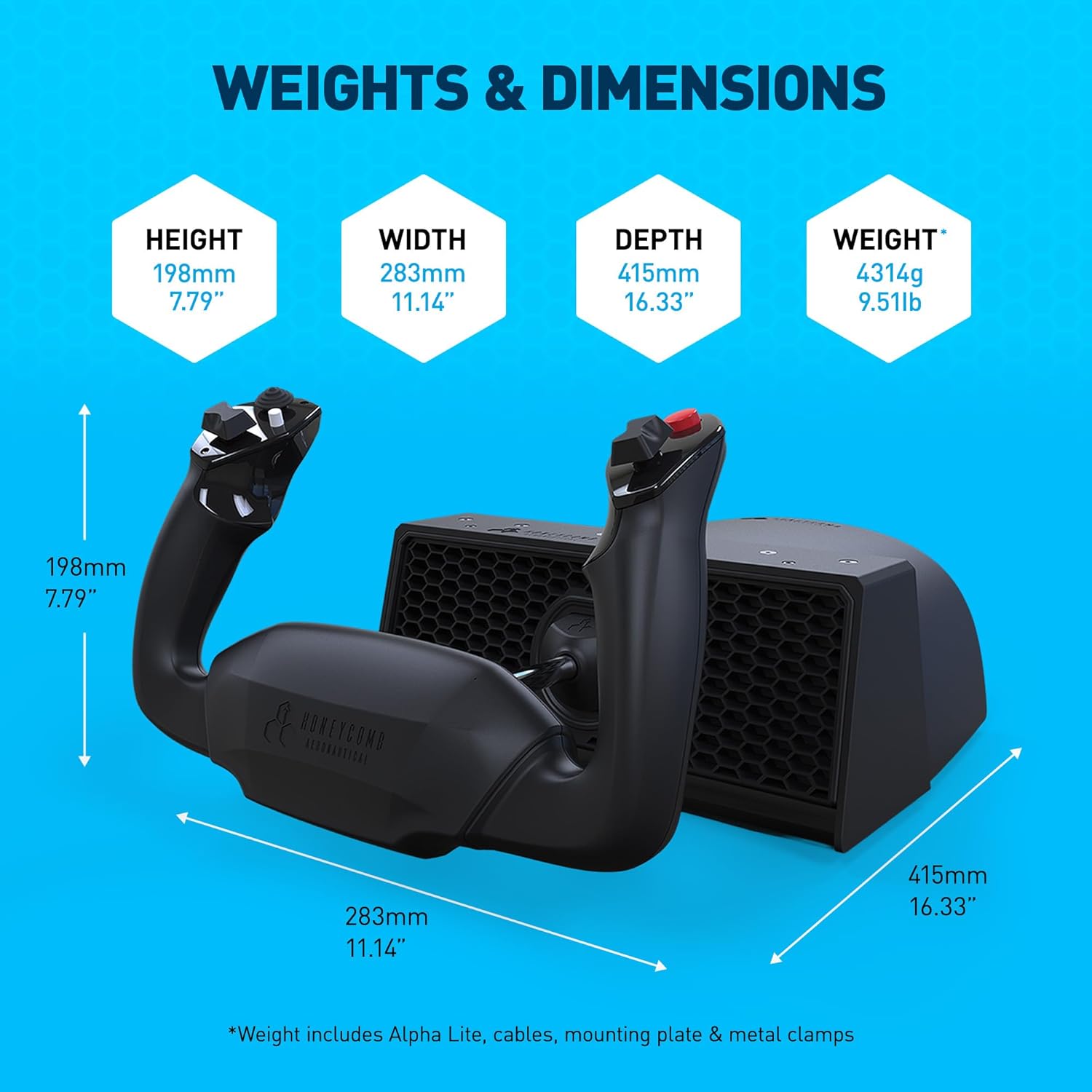 Honeycomb Alpha LITE - compact yoke for flight simulation, 180 rotation, programmable buttons, sturdy steel shaft, clear design perfect for sim beginners, plug & fly with MSFS 2024 [video game] [video game] [video game]