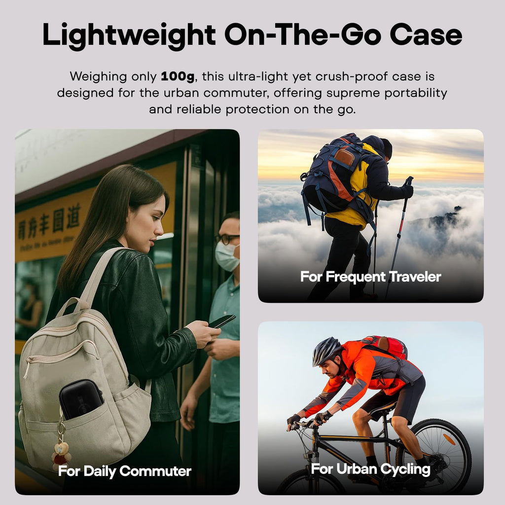 Compact IEM earbud storage case with zipper closure