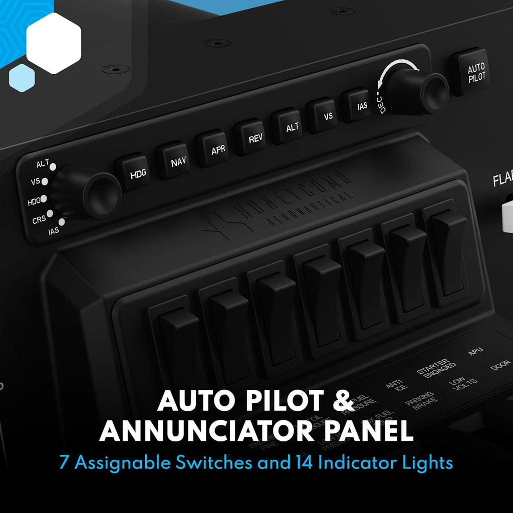 Honeycomb Bravo Throttle Quadrant — Flight Simulator Controls w/Autopilot, Annunciator Panel, Gear, Flaps, Trim Wheel — All-in-One Cockpit System w/Configurable Throttle Setup