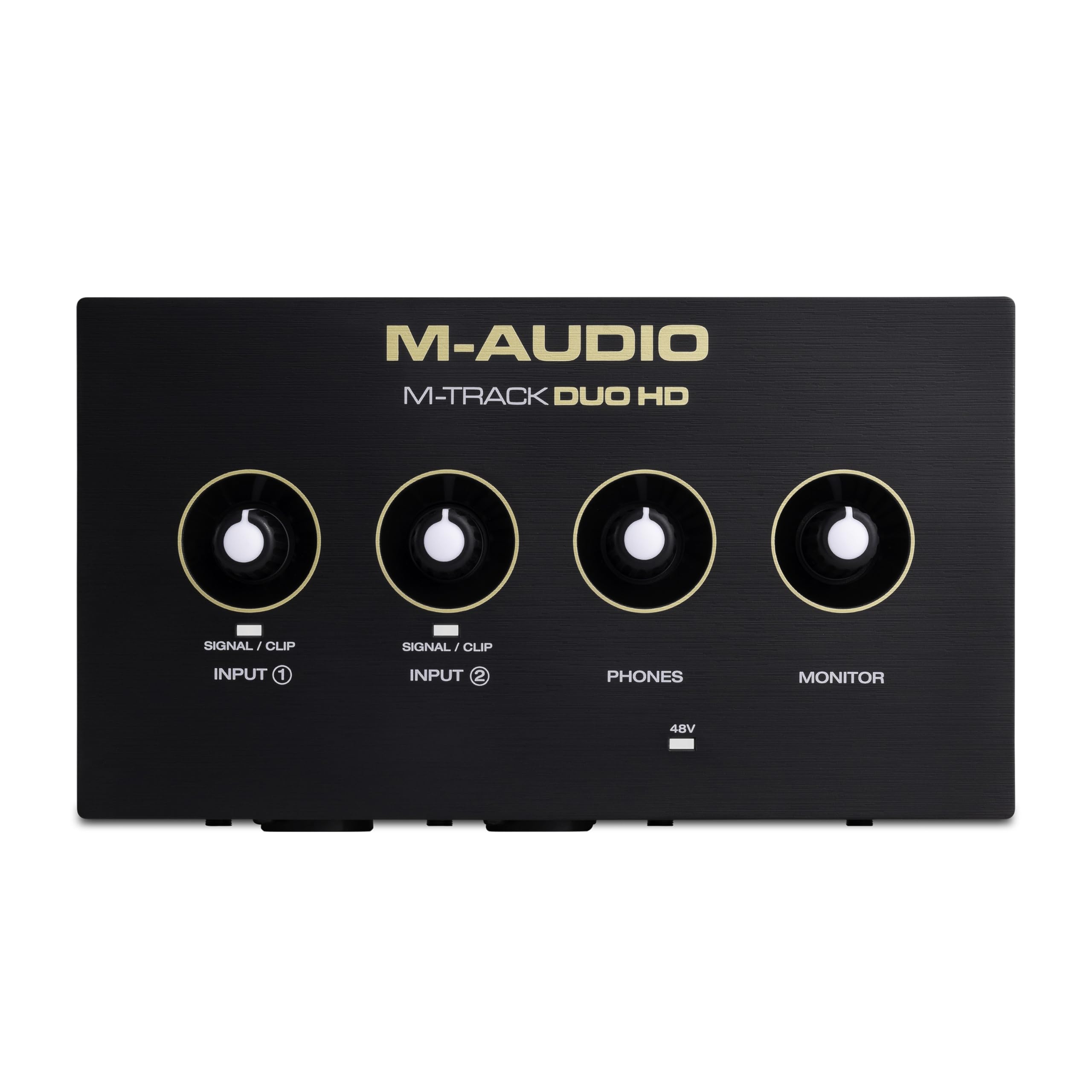 M-AUDIO M-Track Duo USB Audio Interface zum Aufnehmen, Streamen und Podcasting mit zwei XLR-, Line- und DI-Eingängen sowie einer Software-Suite