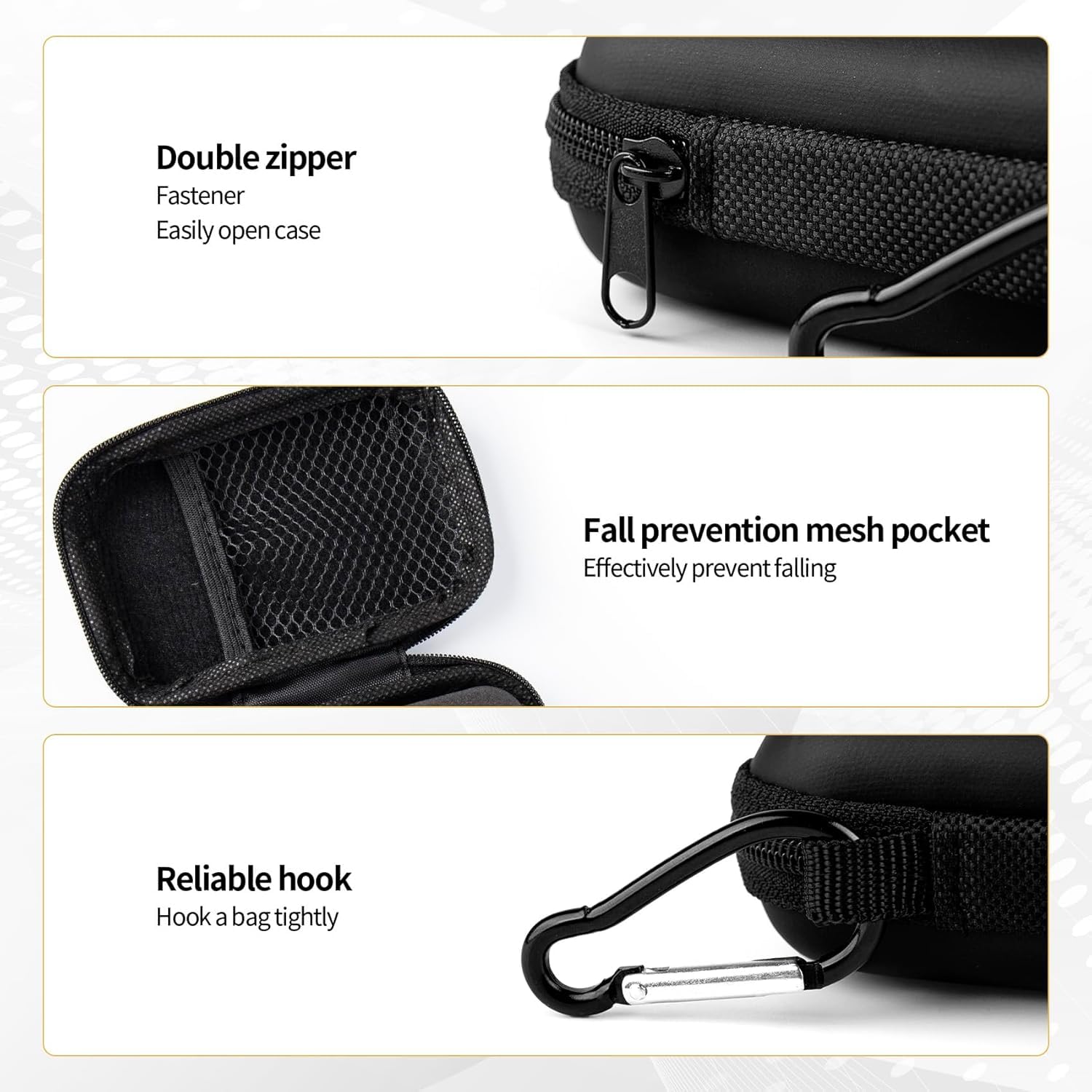 KZ ZS10 Pro IEM 入耳式监听器盒，带登山扣的 CCZ ZC02 耳机盒，适用于 CCA CRA、Shure SE215、Moondrop Chu、CCZ Melody、KBEAR KS1 的 EVA 旅行收纳包