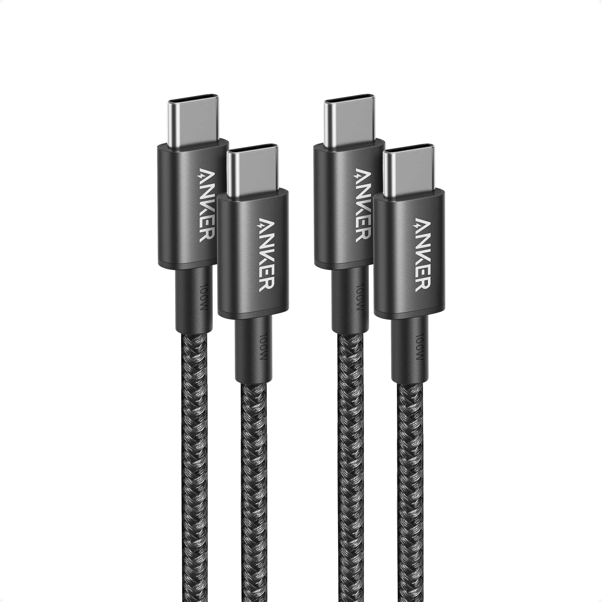 Anker USB C to USB C Cable, 2-Pack 6 FT (1.8 m) Type C 100W Charger Cord, Fast Charging for iPhone 17 Series, MacBook Pro 2020, Pixel, and More (Black, Not for Video Output)