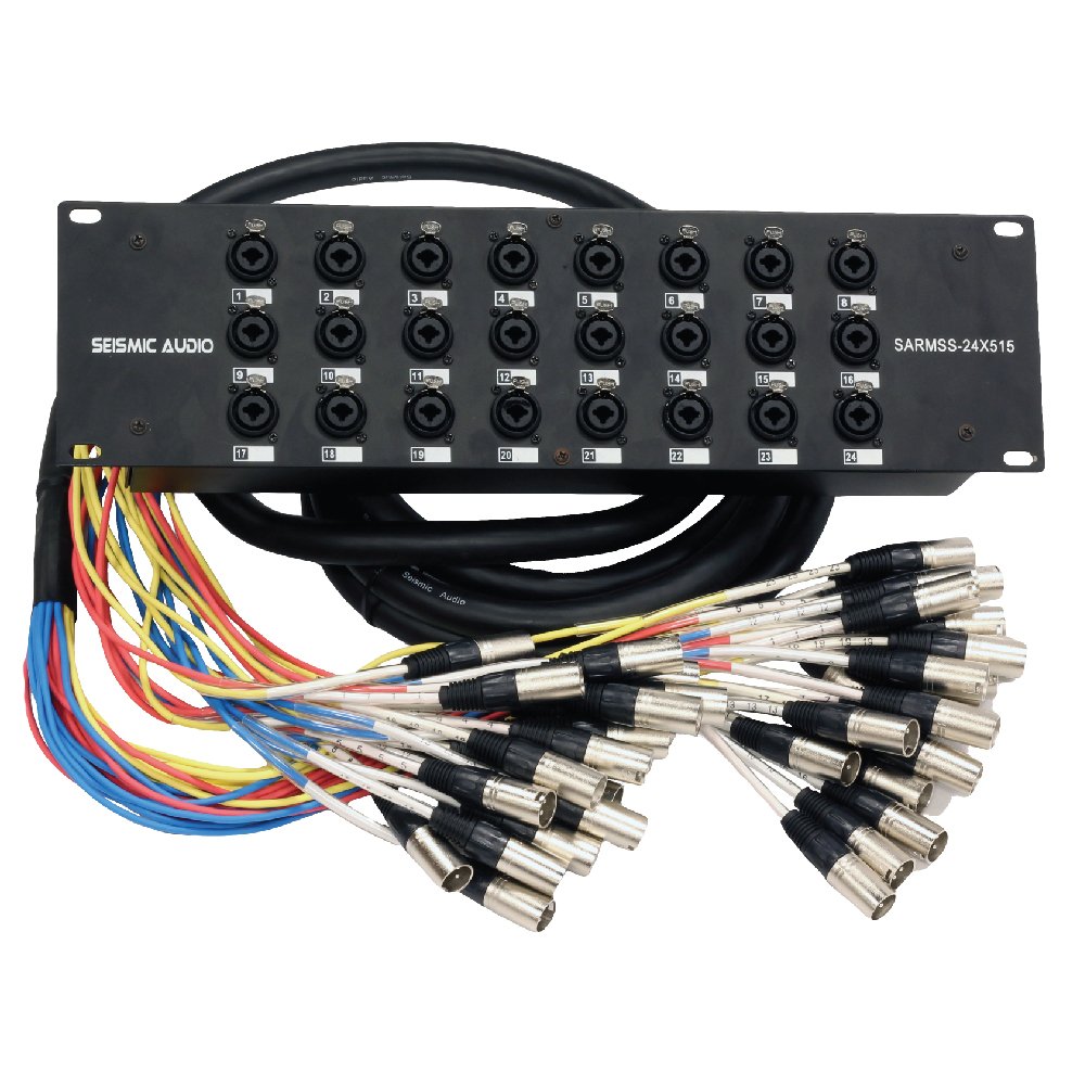 Seismic Audio SARMSS-16x515 Rackmount 16-Kanal XLR TRS Kombi Splitter Snake Kabel – 1,5 m & 4,5 m XLR-Kabelstränge