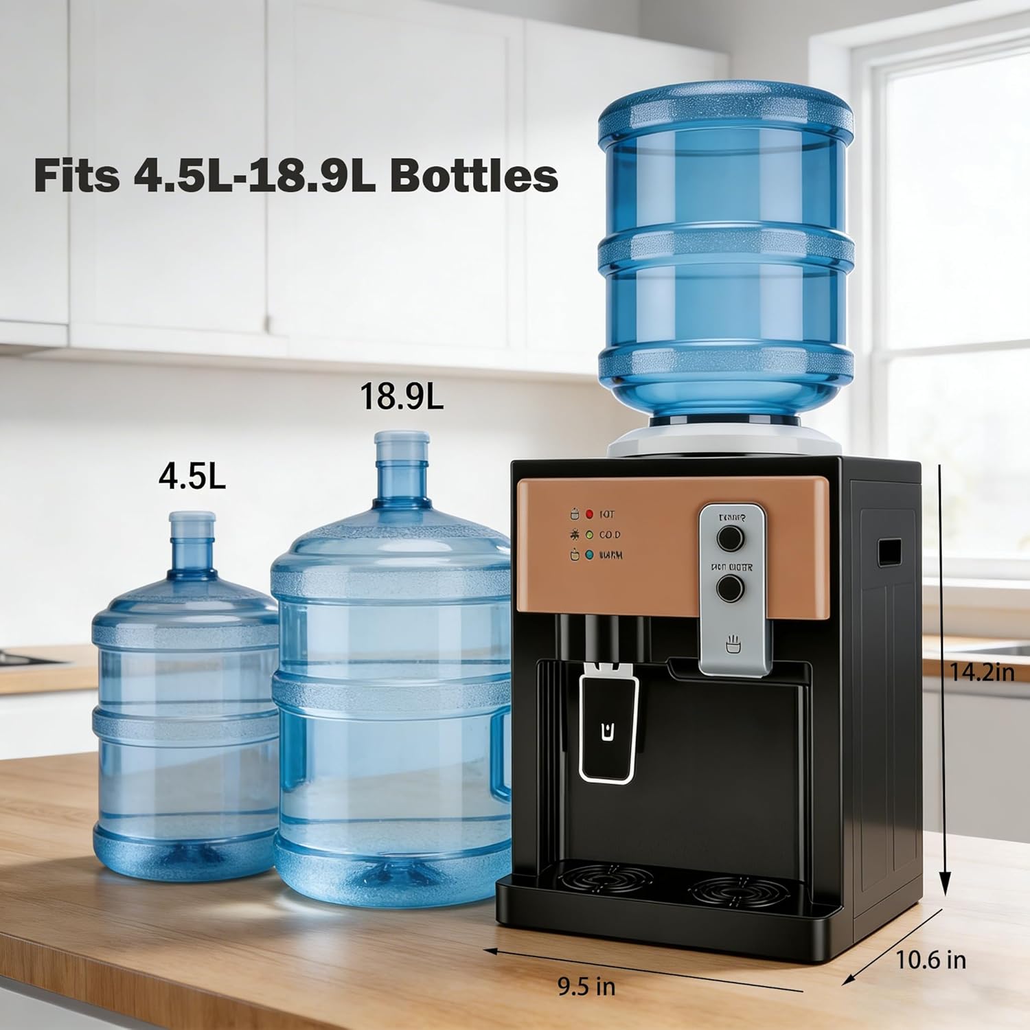 Water Cooler Dispenser 5 Gallon Bottle Top Loading Dispenser Hot and Cold Water for Offices Home