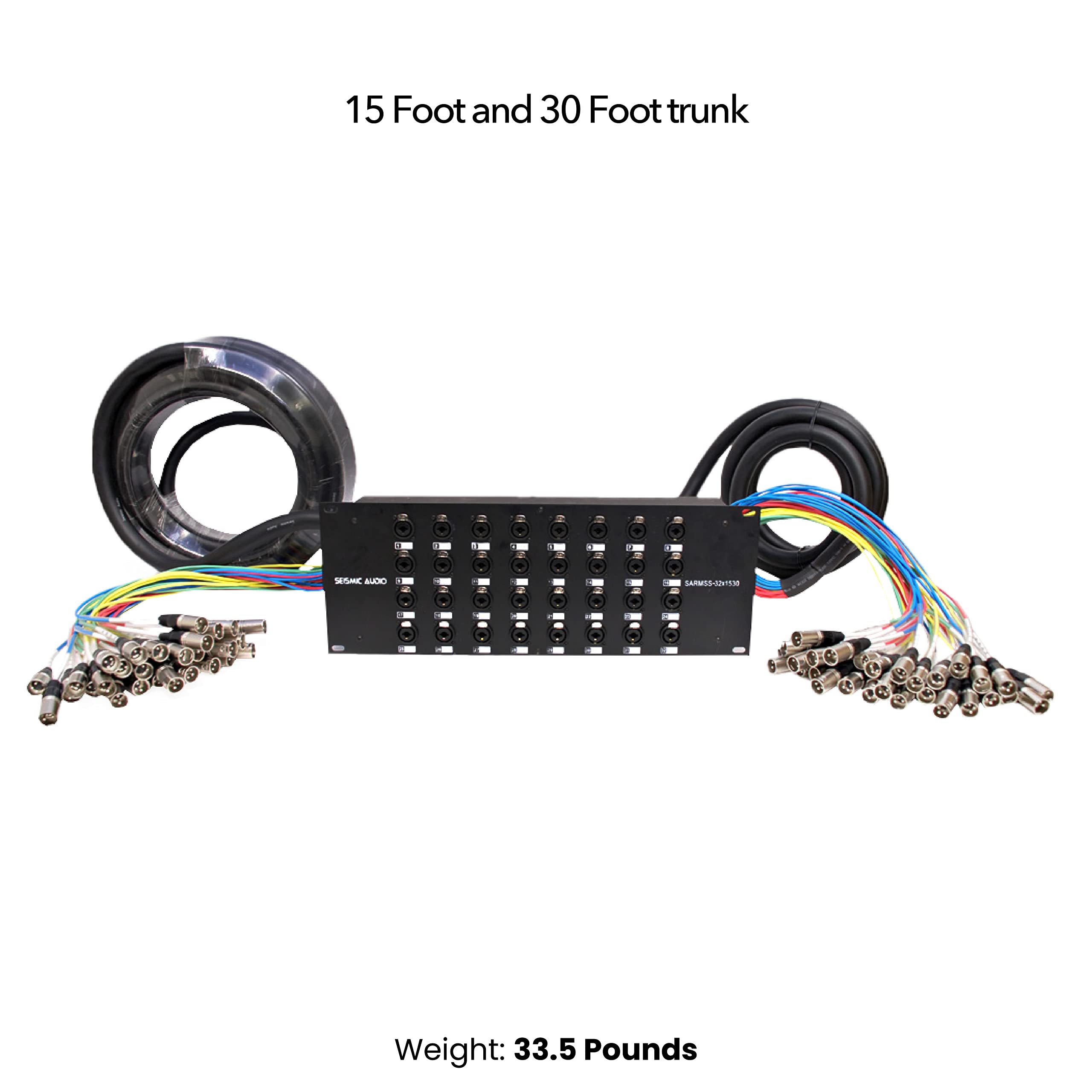 Seismic Audio SARMSS-16x515 Rackmount 16-Kanal XLR TRS Kombi Splitter Snake Kabel – 1,5 m & 4,5 m XLR-Kabelstränge
