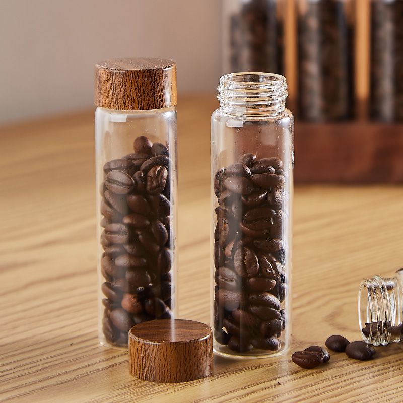 Glass Bottle Transparent Bean Display Rack Storage
