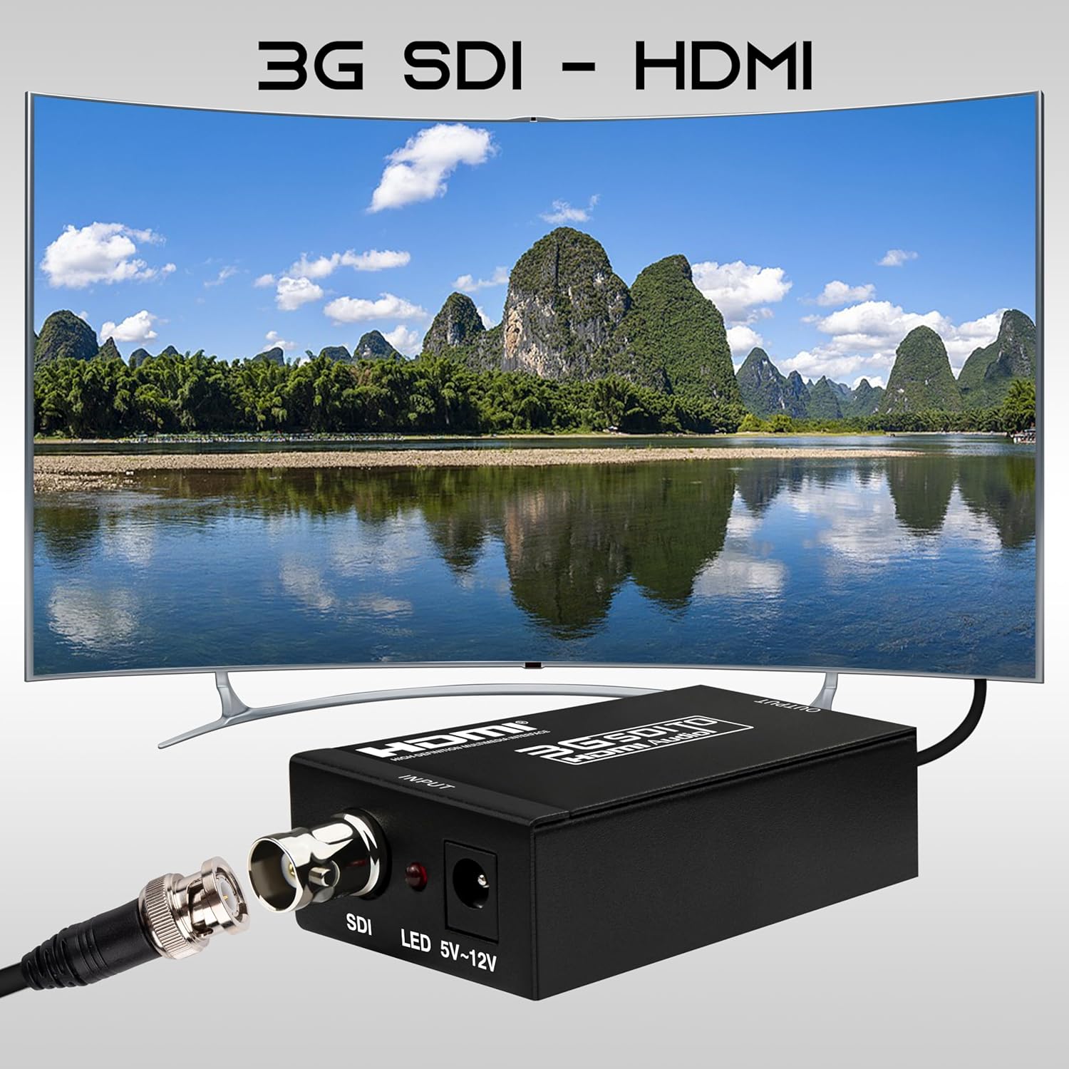 محول Boobrie من SDI إلى HDMI، محول صوت وفيديو بدقة Full HD 1080P يدعم تحويل SD/HD/3G-SDI إلى HDMI للشاشة والكاميرا وجهاز العرض