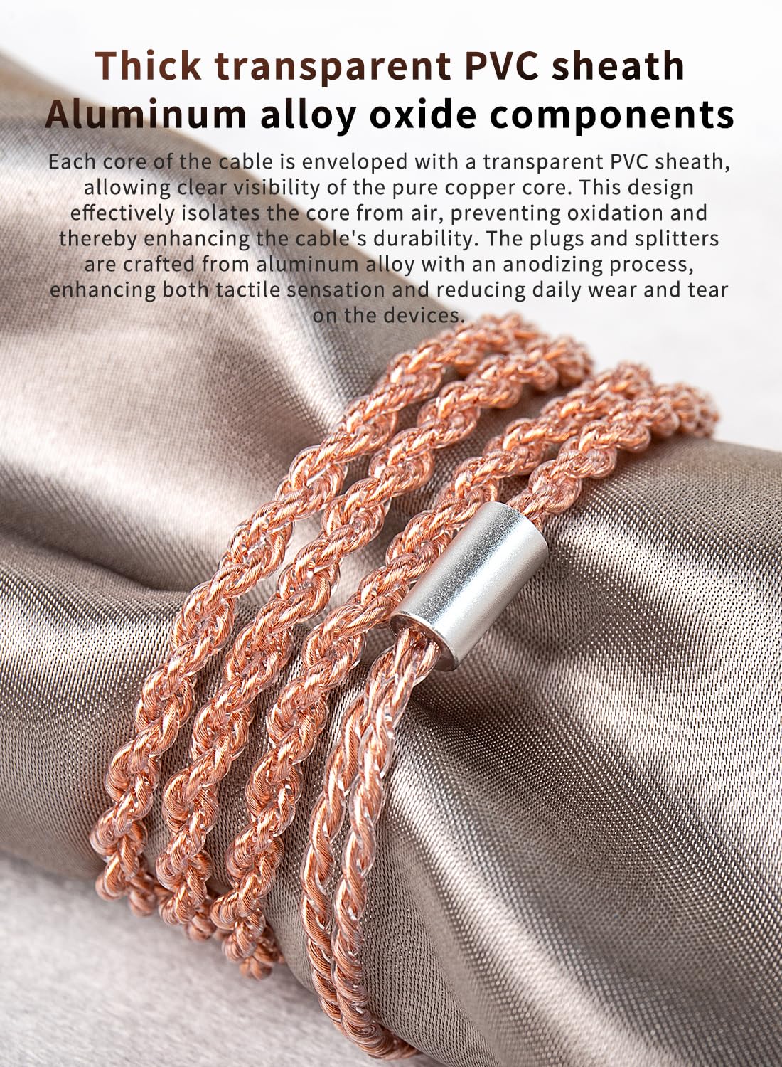KZ CCA 2PIN IEM Earphone Cable, 4 Core High-Purity Copper Twisted IEMs Replacement Cable, Earbud Headphone Replacement Copper Extension Cable for KZ ZST ZSTX EDX ES4 AS10 CCA C10 C16 TRN V80 V90