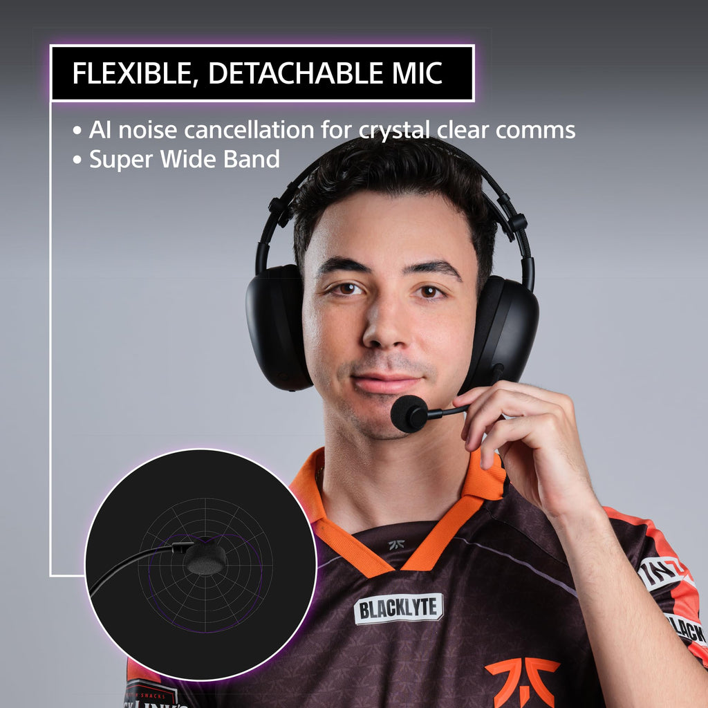 Sony INZONE H9 II Wireless Noise Canceling Gaming Headset, WH-1000XM6 Drivers, Lightweight, Detachable Cardioid AI Mic, 2.4GHz and Bluetooth, Soft Case, for PC, PS5, Switch, and Mobile, Black