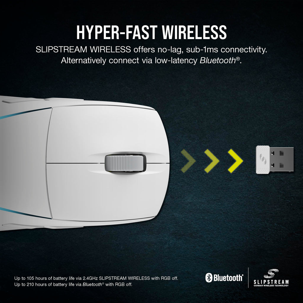 Corsair M75 Wireless Gaming Mouse - 26,000 DPI, Lightweight FPS Design, Swappable Side Buttons, iCUE Compatible, Black