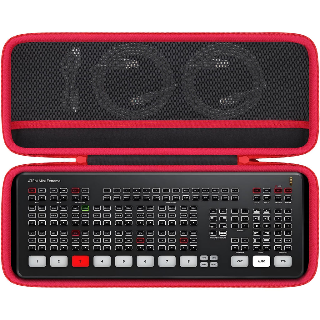 حافظة صلبة متينة co2CREA متوافقة مع Blackmagic Design ATEM Mini Extreme و ATEM Mini Extreme ISO، حافظة تخزين واقية لمبدل ATEM HDMI لمزج الفيديو والبث المباشر