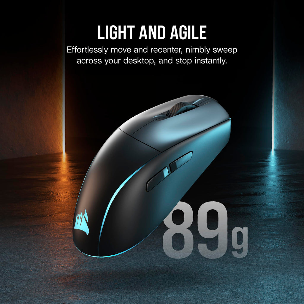 Corsair M75 Wireless Gaming Mouse - 26,000 DPI, Lightweight FPS Design, Swappable Side Buttons, iCUE Compatible, Black