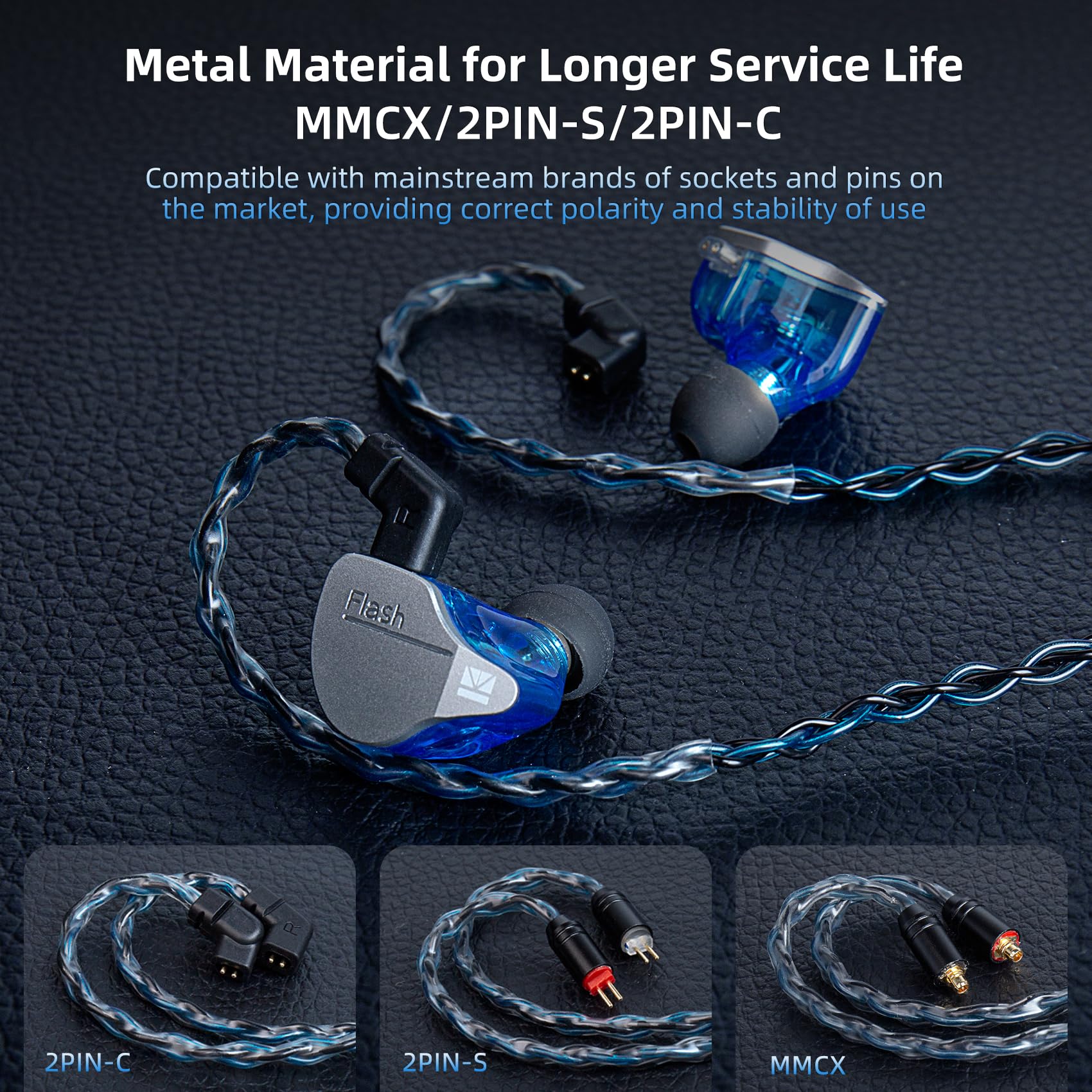 KZ CCA 2PIN IEM Earphone Cable, 4 Core High-Purity Copper Twisted IEMs Replacement Cable, Earbud Headphone Replacement Copper Extension Cable for KZ ZST ZSTX EDX ES4 AS10 CCA C10 C16 TRN V80 V90