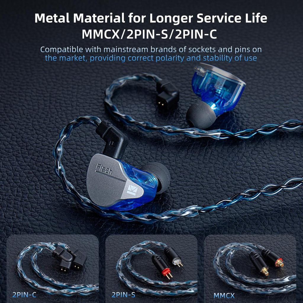 KBEAR ST16 Plus Long IEMs Earphone Cable with QDC-Type Pin for KZ ZSN/ZSN PRO /EDX PRO/ZS10 PRO/ZSN PRO X/ZS12 PRO X/ZSX/ZAS/ZVX/AS16/ZAR/DQS/ASX/D-Fi/Castor/PR2/PR3/ZEX CCA CRA/C12/C10PRO (QDC 3.5MM)