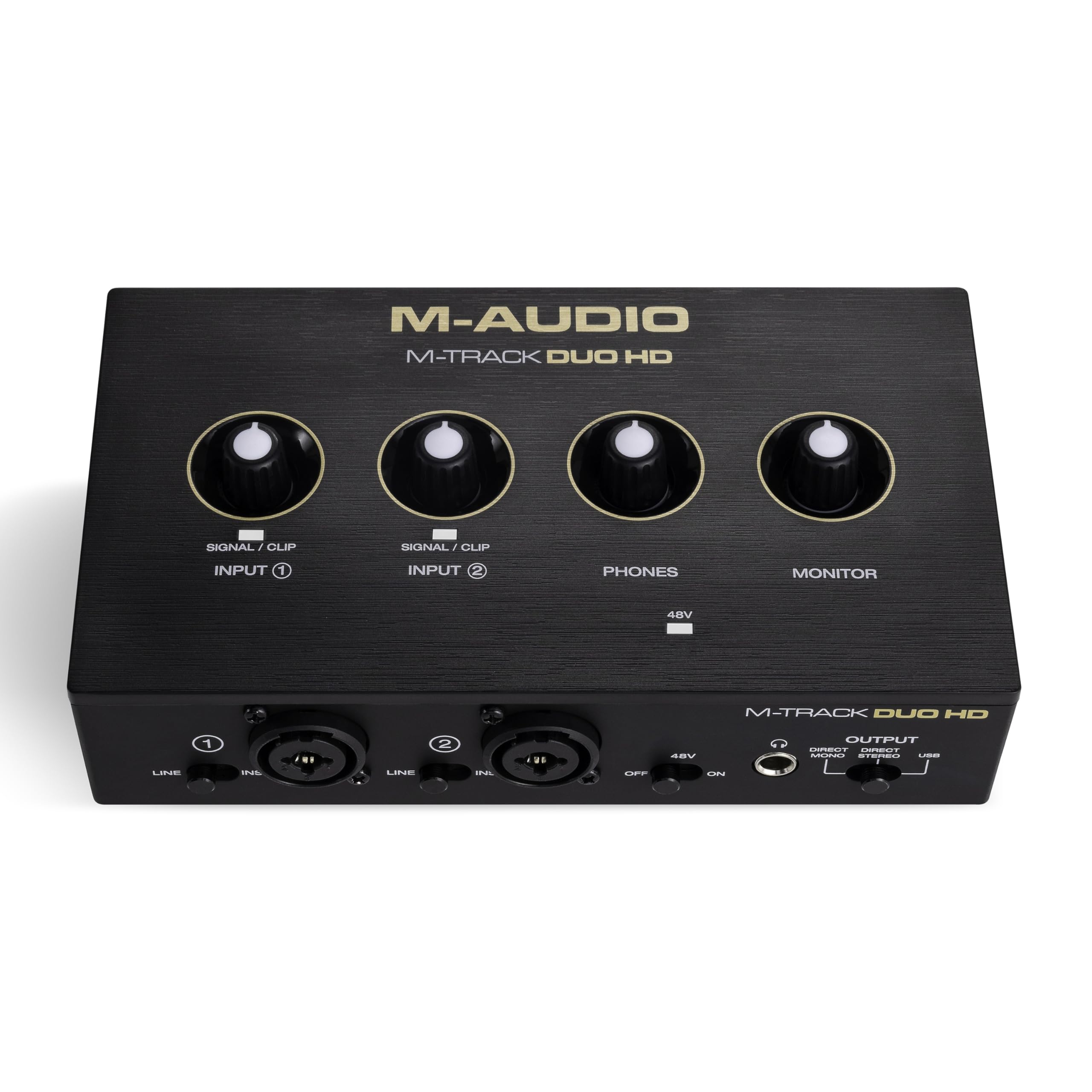 M-AUDIO M-Track Duo USB Audio Interface zum Aufnehmen, Streamen und Podcasting mit zwei XLR-, Line- und DI-Eingängen sowie einer Software-Suite