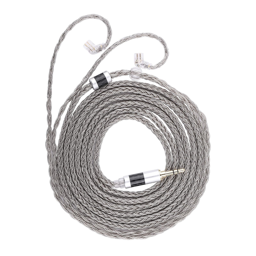 Linsoul Tripowin Zonie IEM Cable, 2m Long Earbud Cord, 16 Core Silver Plated Earphone Cable, in Ear Monitor Wire for Audiophile Musician (2Pin)