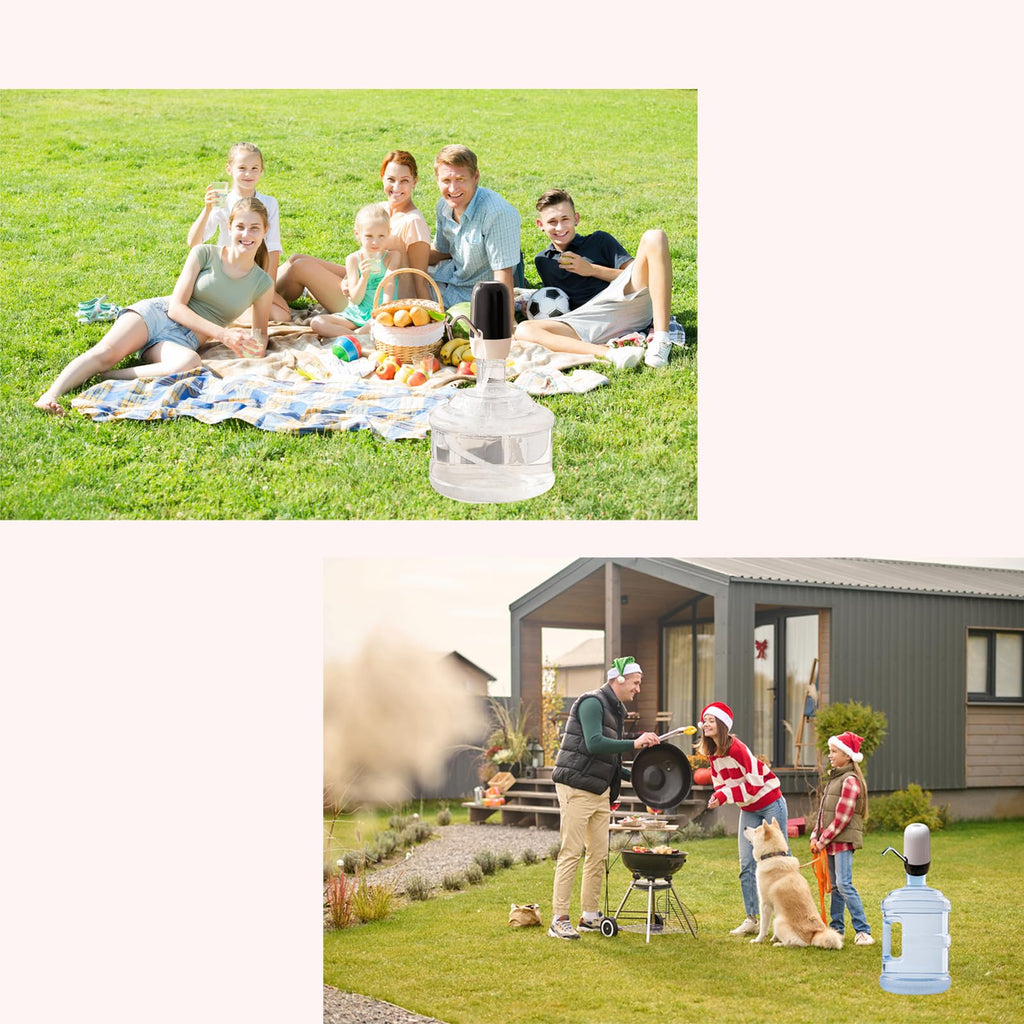 Echte Dual-Wasserpumpe 5 Gallonen Wasserspender, tragbarer Wasserkrug mit hoher Batteriekapazität, USB-Ladefunktion, einfach zu bedienender Wasserspender für 5-Gallonen-Flaschen Camping