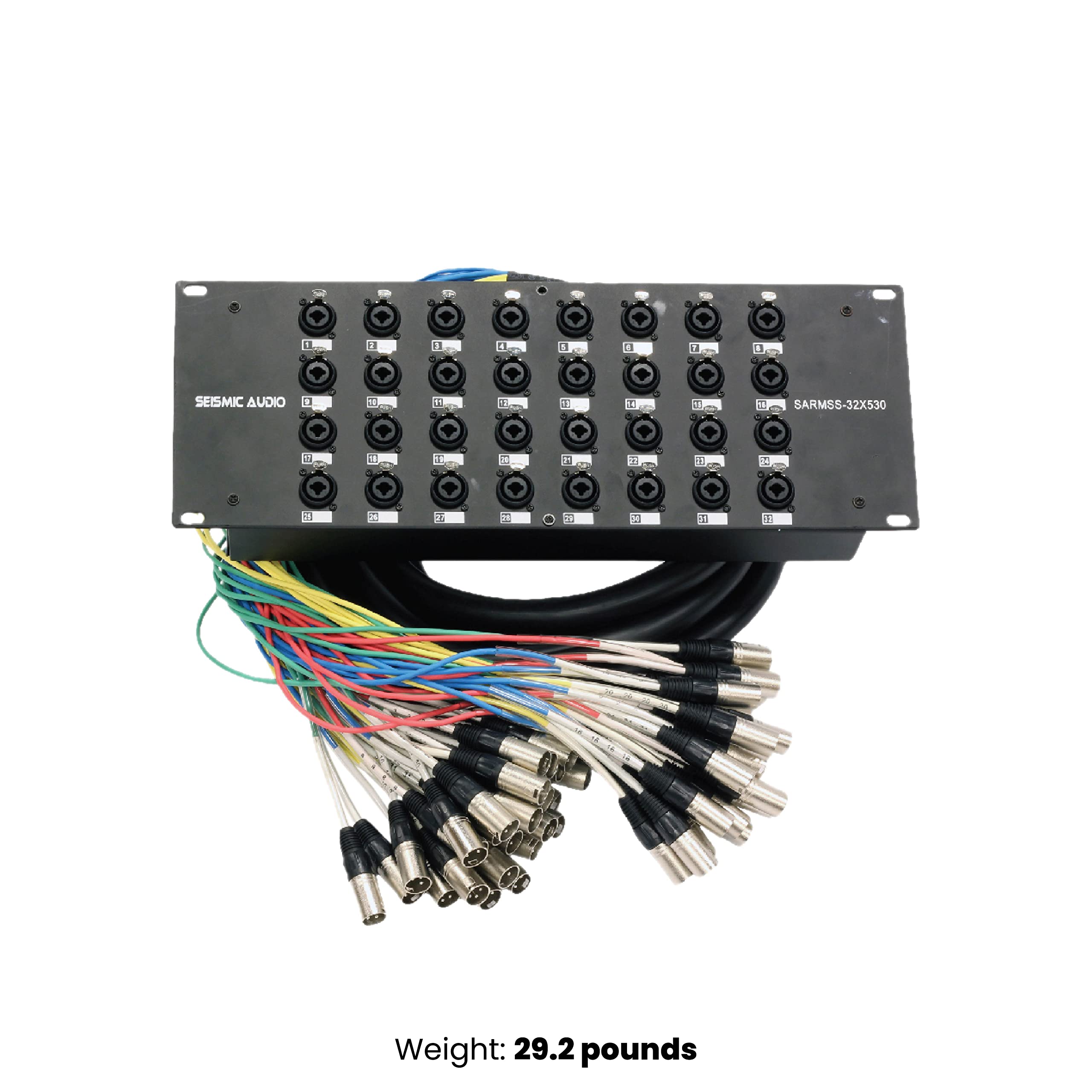 Seismic Audio SARMSS-16x515 Rackmount 16-Kanal XLR TRS Kombi Splitter Snake Kabel – 1,5 m & 4,5 m XLR-Kabelstränge
