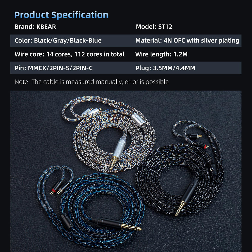 KZ CCA 2PIN IEM Earphone Cable, 4 Core High-Purity Copper Twisted IEMs Replacement Cable, Earbud Headphone Replacement Copper Extension Cable for KZ ZST ZSTX EDX ES4 AS10 CCA C10 C16 TRN V80 V90