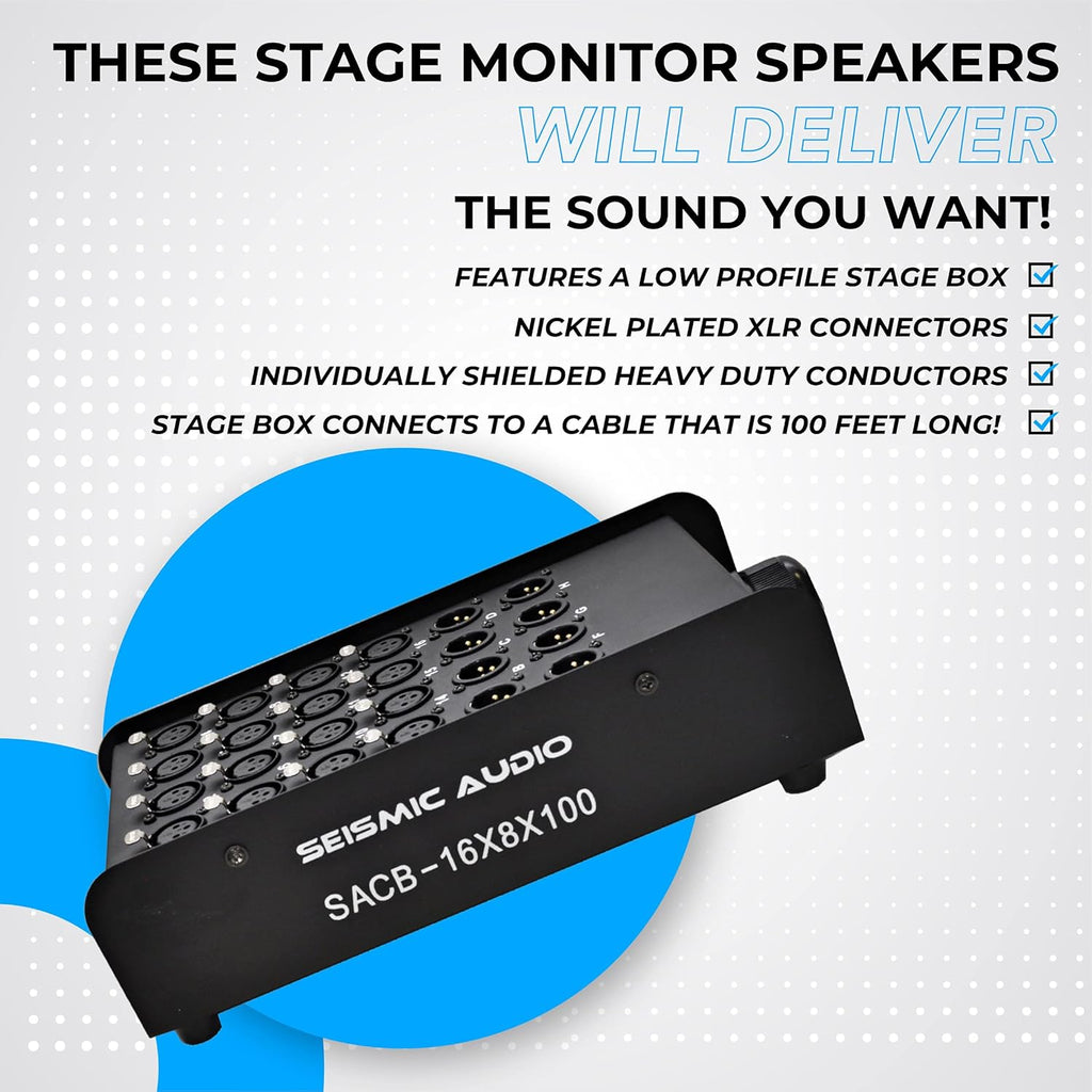 Seismic Audio 16-Kanal Low Profile XLR Sendewellenleiter, XLR-Splitterkabel, 30 Meter