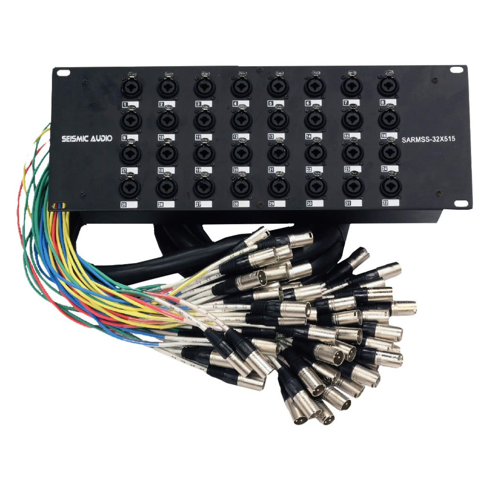 Seismic Audio SARMSS-16x515 Rackmount 16-Kanal XLR TRS Kombi Splitter Snake Kabel – 1,5 m & 4,5 m XLR-Kabelstränge
