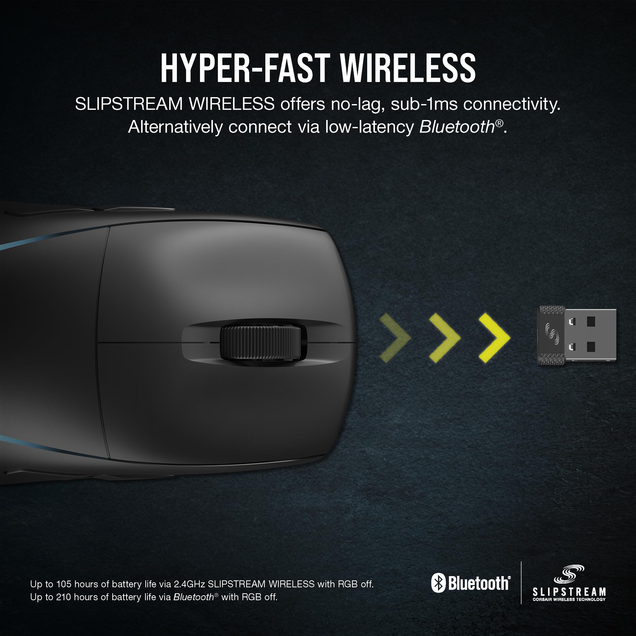 Corsair M75 Wireless Gaming Mouse - 26,000 DPI, Lightweight FPS Design, Swappable Side Buttons, iCUE Compatible, Black