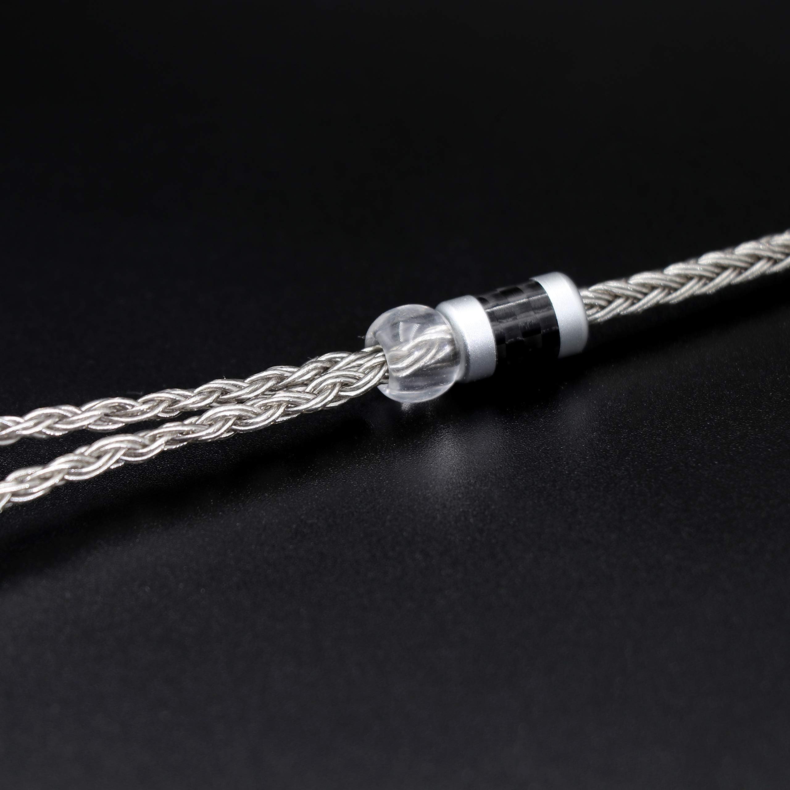 Linsoul Tripowin Zonie IEM Cable, 16 Core Silver Plated Earphone Upgraded Cords, 1.25m SPC in Ear Monitor Cable for 7hz Zero:2 Orchestra Lite Cadenza Hype4 Supermix4(2pin 0.78mm, 4.4mm)(Grey)