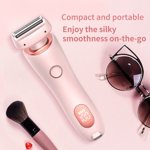 Two-in-one hair trimmer epilator with detachable head, pink handheld device