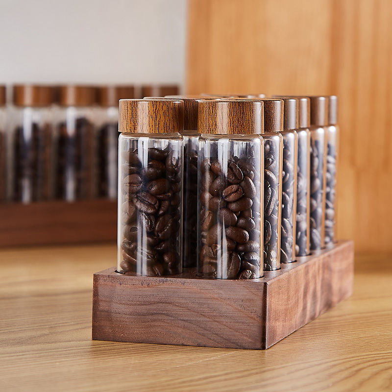 Glass Bottle Transparent Bean Display Rack Storage