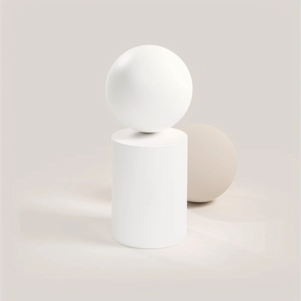 White cylindrical container with a rounded top